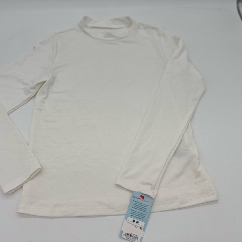 Cat And Jack Girls White Swim Top Shirt M 8